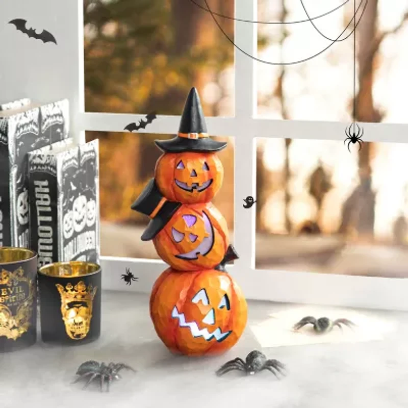 Glitzhome Lighted Pumpkin Halloween Tabletop Decor