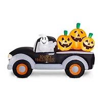 Glitzhome 4.5ft Pumpkin Truck Lighted Halloween Inflatable