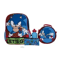 Licensed 5 Piece Super Sonic Backpack Set with Matching Lunch Bag