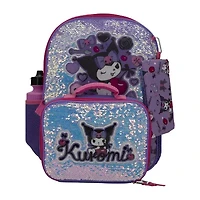 Licensed 5 Piece Kuromi Backpack Set with Matching Lunch Bag