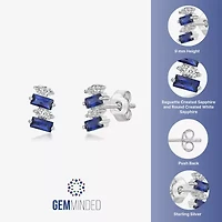 Lab Created Blue Sapphire Sterling Silver 7.5mm Stud Earrings