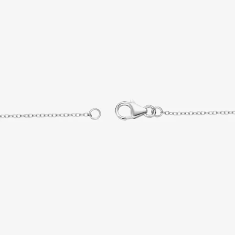 Womens Lab Created Sapphire Sterling Silver Heart 18 Inch Pendant Necklace