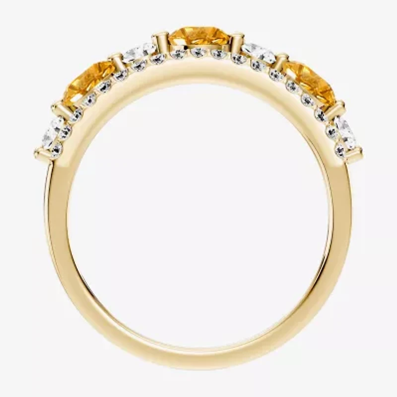Womens 1/2 CT. T.W. Genuine Yellow Citrine 10K Gold Round Band
