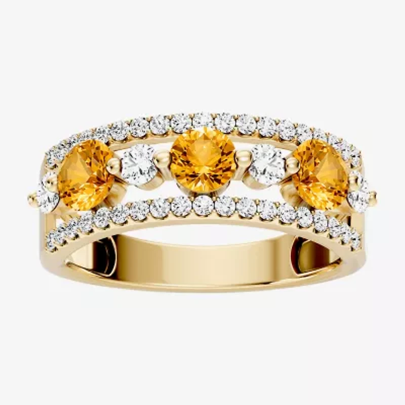Womens 1/2 CT. T.W. Genuine Yellow Citrine 10K Gold Round Band