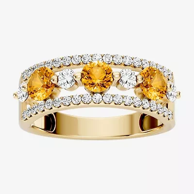 Womens 1/2 CT. T.W. Genuine Yellow Citrine 10K Gold Round Band