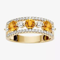 Womens 1/2 CT. T.W. Genuine Yellow Citrine 10K Gold Round Band