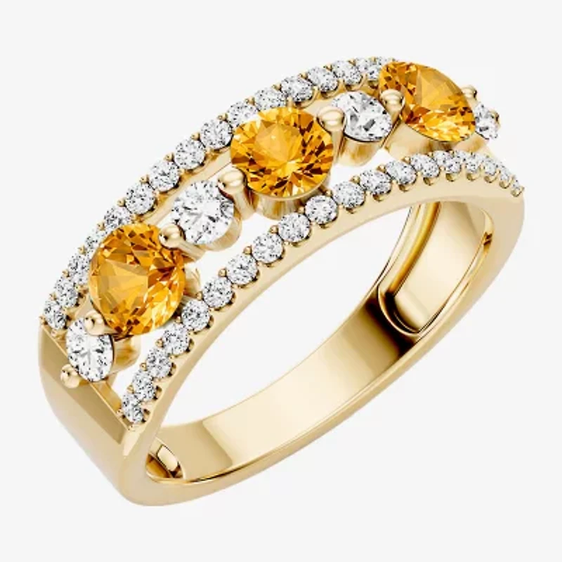 Womens 1/2 CT. T.W. Genuine Yellow Citrine 10K Gold Round Band