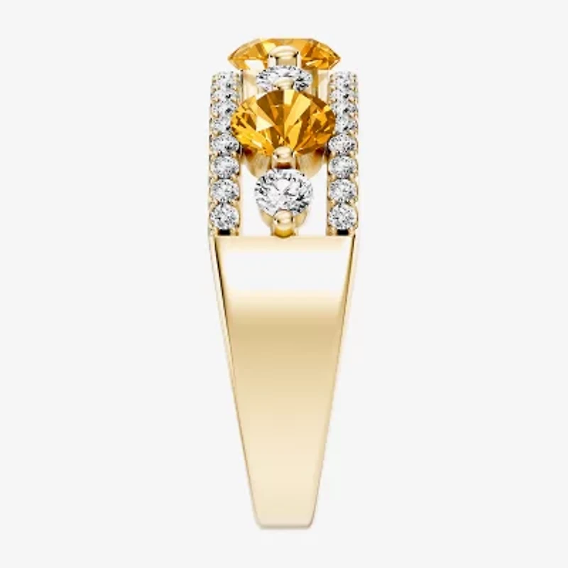 Womens 1/2 CT. T.W. Genuine Yellow Citrine 10K Gold Round Band