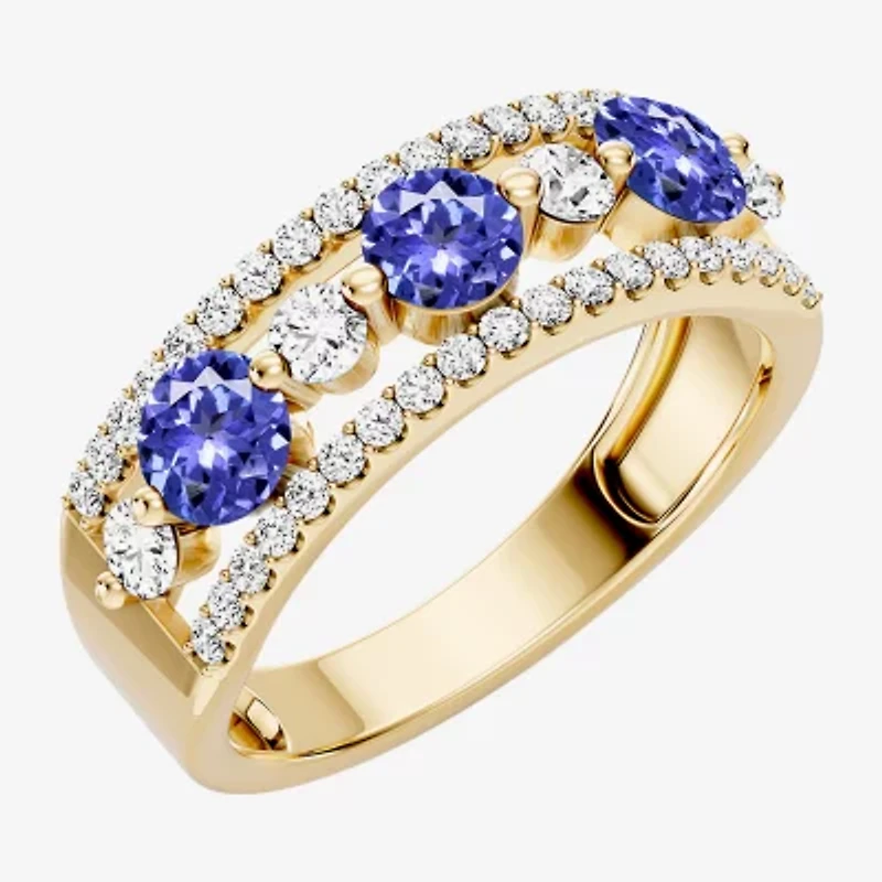 Womens 1/2 CT. T.W. Genuine Blue Tanzanite 10K Gold Round Band
