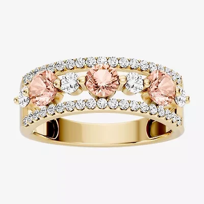 Womens 1/2 CT. T.W. Genuine Pink Morganite 10K Gold Round Band