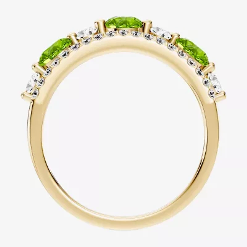 Womens 1/2 CT. T.W. Genuine Green Peridot 10K Gold Round Band