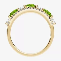 Womens 1/2 CT. T.W. Genuine Green Peridot 10K Gold Round Band