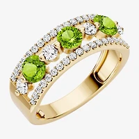 Womens 1/2 CT. T.W. Genuine Green Peridot 10K Gold Round Band