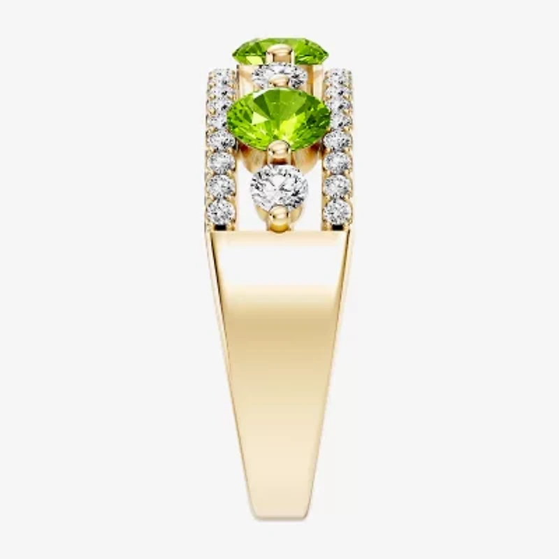 Womens 1/2 CT. T.W. Genuine Green Peridot 10K Gold Round Band