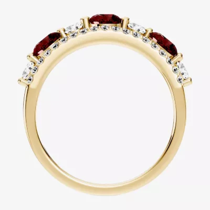 Womens 1/2 CT. T.W. Genuine Red Garnet 10K Gold Round Band
