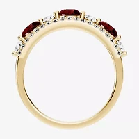 Womens 1/2 CT. T.W. Genuine Red Garnet 10K Gold Round Band