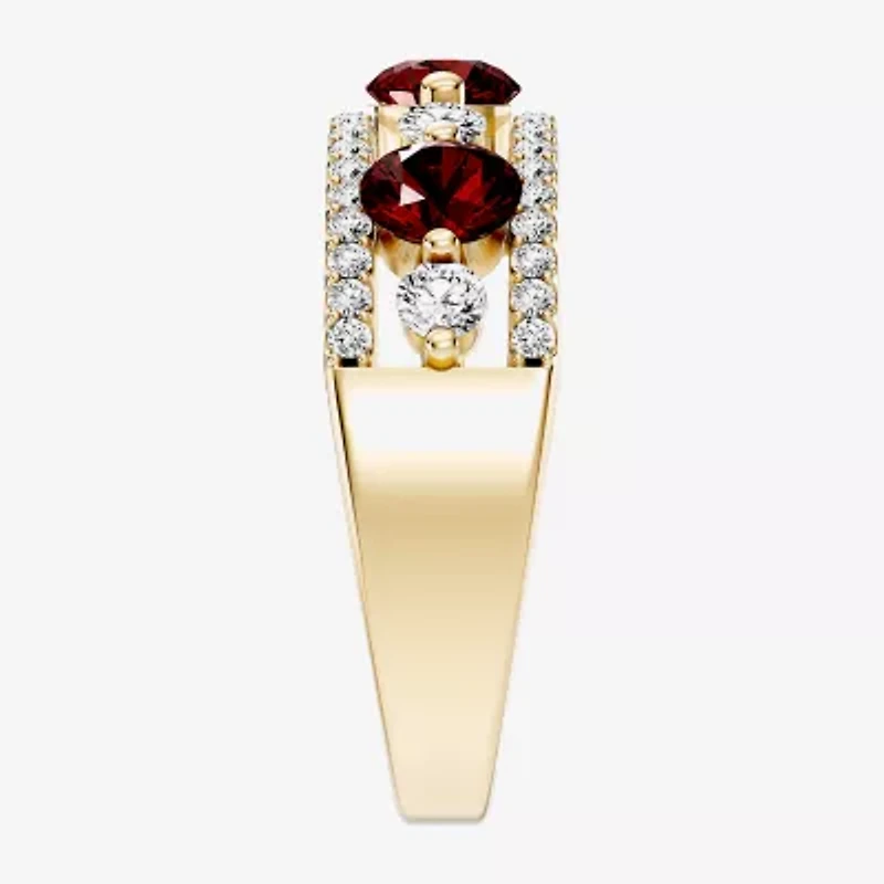 Womens 1/2 CT. T.W. Genuine Red Garnet 10K Gold Round Band