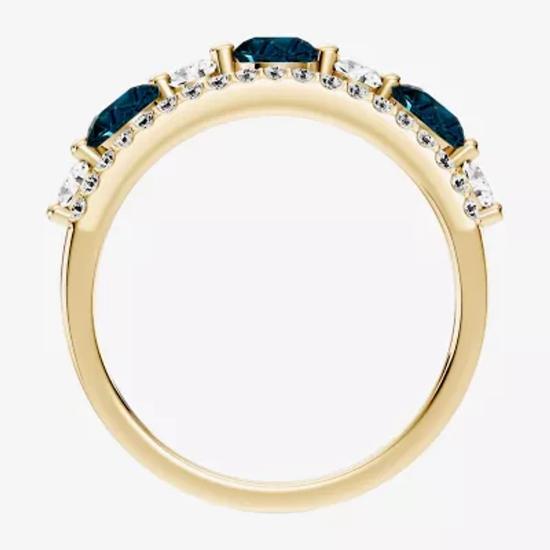 Womens 1/2 CT. T.W. Genuine Blue Topaz 10K Gold Round Band