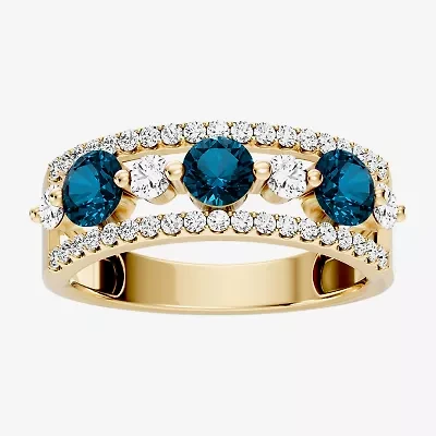 Womens 1/2 CT. T.W. Genuine Blue Topaz 10K Gold Round Band
