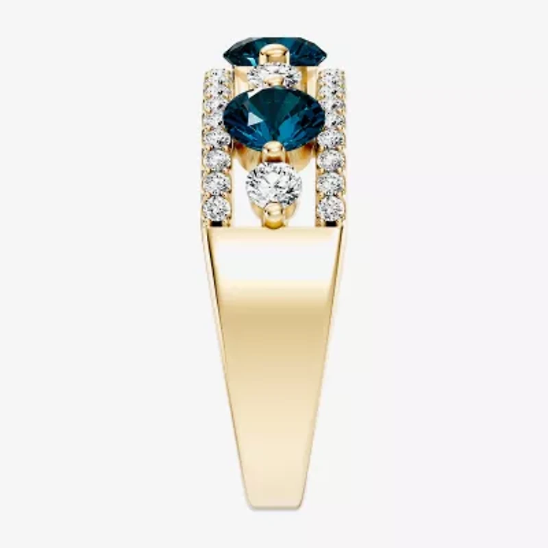 Womens 1/2 CT. T.W. Genuine Blue Topaz 10K Gold Round Band