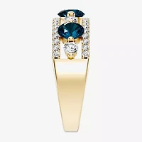 Womens 1/2 CT. T.W. Genuine Blue Topaz 10K Gold Round Band