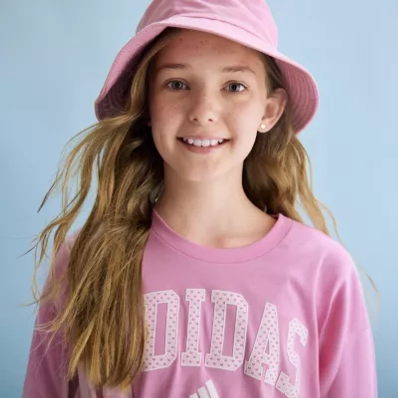 adidas Big Kid Girls Crew Neck Short Sleeve Regular Fit Graphic T-Shirt