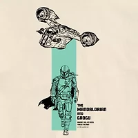 Novelty The Mandalorian And Grogu Razor Crest Ship Beam Mens Crew Neck Short Sleeve Regular Fit Baby Yoda Star Wars Graphic T-Shirt