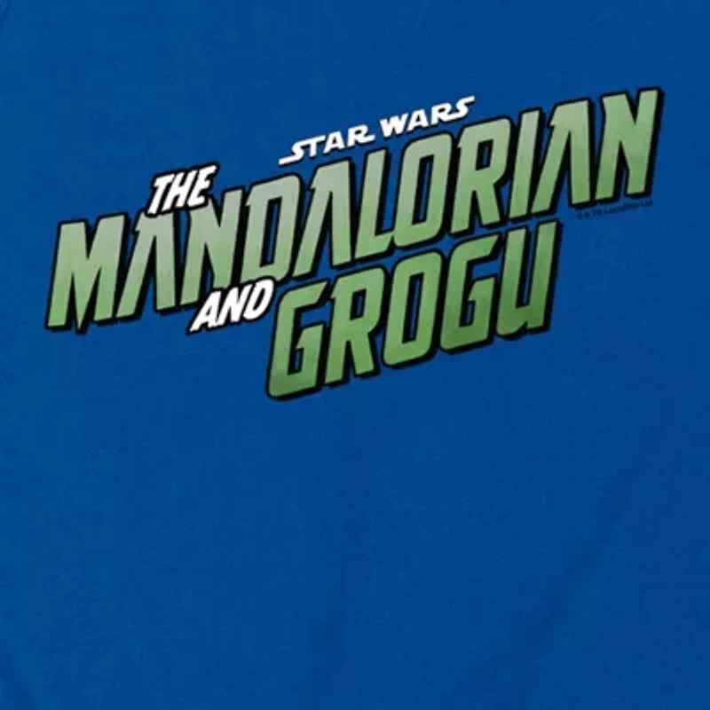 Novelty The Mandalorian And Grogu Logo Mens Crew Neck Sleeveless Regular Fit Baby Yoda Star Wars Graphic T-Shirt