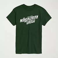 Novelty The Mandalorian And Grogu Movie Logo Mens Crew Neck Short Sleeve Regular Fit Baby Yoda Star Wars Graphic T-Shirt