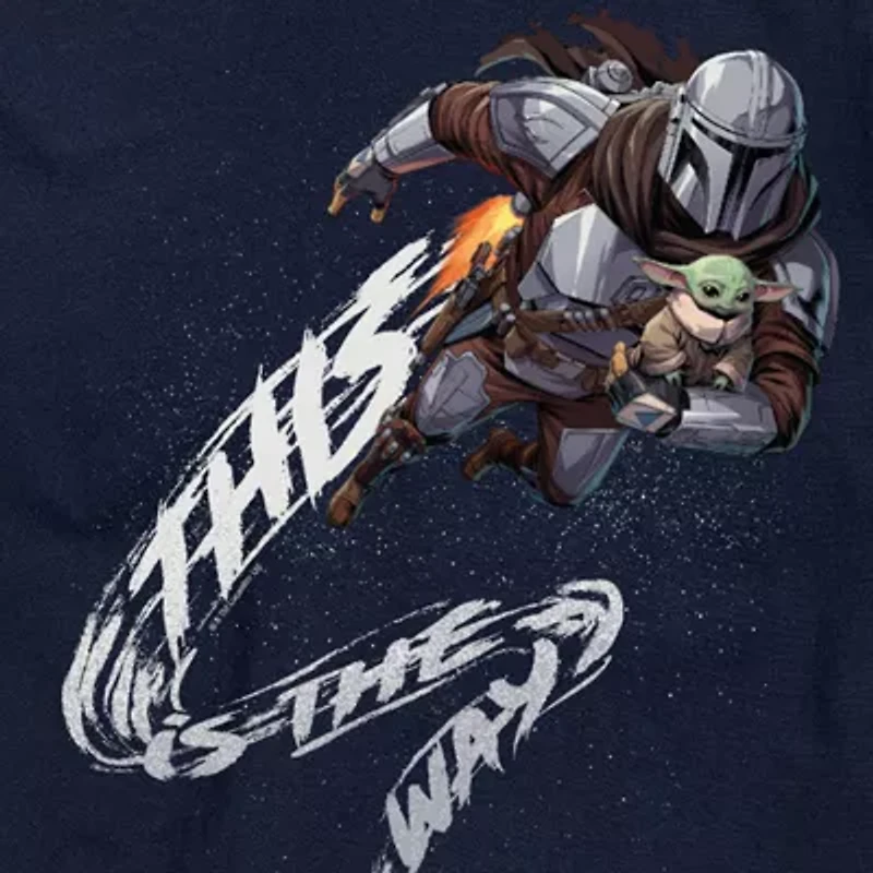 Novelty The Mandalorian And Grogu This Is Way Mens Crew Neck Short Sleeve Regular Fit Baby Yoda Star Wars Graphic T-Shirt
