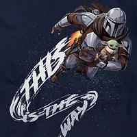 Novelty The Mandalorian And Grogu This Is Way Mens Crew Neck Short Sleeve Regular Fit Baby Yoda Star Wars Graphic T-Shirt
