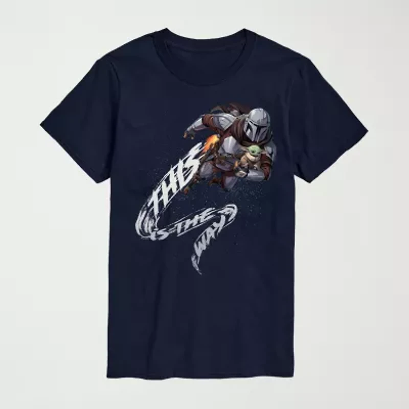 Novelty The Mandalorian And Grogu This Is Way Mens Crew Neck Short Sleeve Regular Fit Baby Yoda Star Wars Graphic T-Shirt