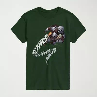 Novelty The Mandalorian And Grogu This Is Way Mens Crew Neck Short Sleeve Regular Fit Baby Yoda Star Wars Graphic T-Shirt