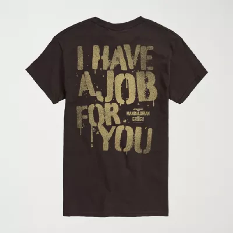 Novelty The Mandalorian And Grogu I Have A Job For You Mens Crew Neck Short Sleeve Regular Fit Baby Yoda Star Wars Graphic T-Shirt