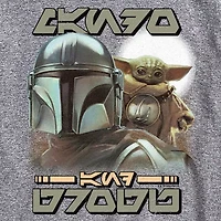 Novelty The Mandalorian And Grogu Aurebesh Alien Script Mens Crew Neck Short Sleeve Regular Fit Baby Yoda Star Wars Graphic T-Shirt