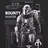 Novelty The Mandalorian And Grogu Bounty Hunter Mens Crew Neck Long Sleeve Regular Fit Baby Yoda Star Wars Graphic T-Shirt