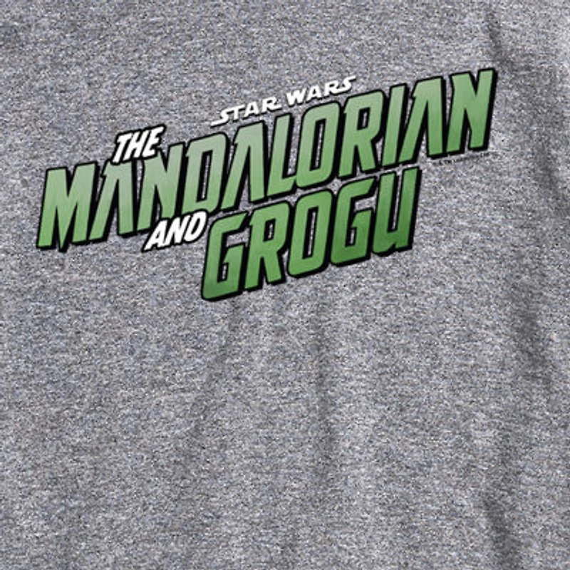 Novelty The Mandalorian And Grogu Logo Mens Crew Neck Short Sleeve Regular Fit Baby Yoda Star Wars Graphic T-Shirt