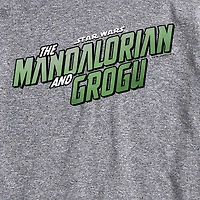 Novelty The Mandalorian And Grogu Logo Mens Crew Neck Short Sleeve Regular Fit Baby Yoda Star Wars Graphic T-Shirt