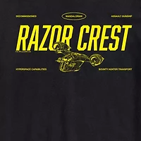 Novelty The Mandalorian And Grogu Razor Crest Mens Crew Neck Short Sleeve Regular Fit Baby Yoda Star Wars Graphic T-Shirt