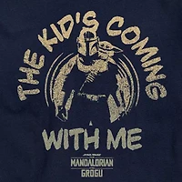 Novelty The Mandalorian And Grogu Kids Coming With Me Mens Crew Neck Short Sleeve Regular Fit Baby Yoda Star Wars Graphic T-Shirt