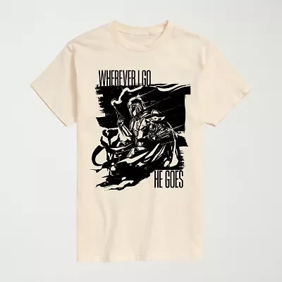 Novelty The Mandalorian and Grogu Mens Crew Neck Short Sleeve Regular Fit Baby Yoda Star Wars Big Tall Graphic T-Shirt