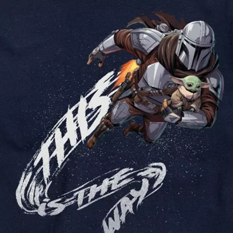 Novelty Mandalorian This Is The Way Mens Crew Neck Short Sleeve Regular Fit Baby Yoda Star Wars Big and Tall Graphic T-Shirt