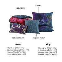 Bebejan Vibrant Flora 5-pc. Midweight Reversible Comforter Set