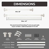 Deco Window Wood Trumpet 1 IN Adjustable Curtain Rod