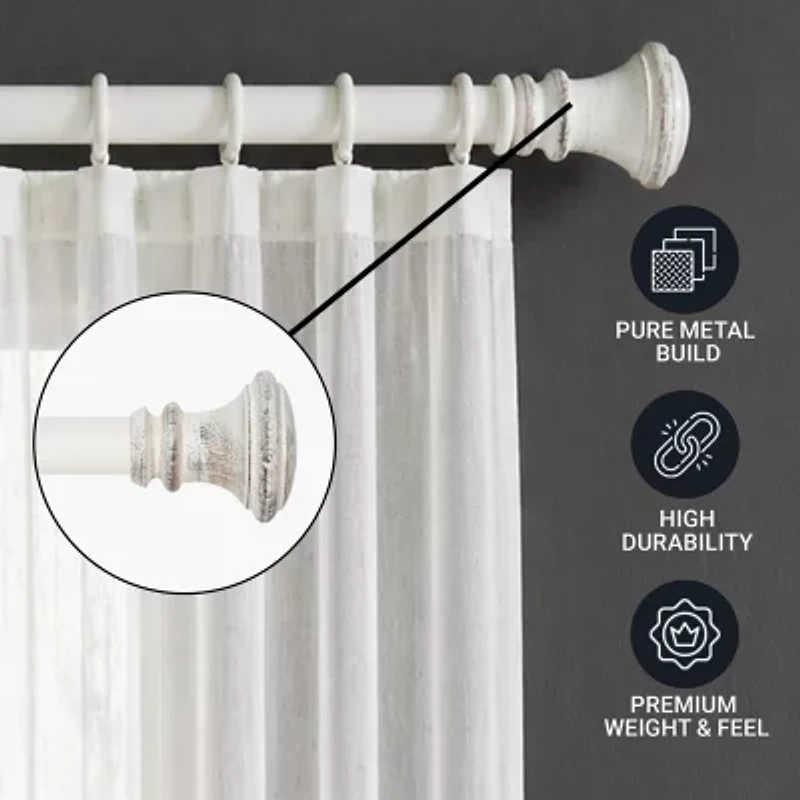 Deco Window Wood Trumpet 1 IN Adjustable Curtain Rod