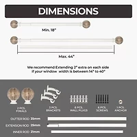 Deco Window Morroccan Ball 1 IN Adjustable Curtain Rod
