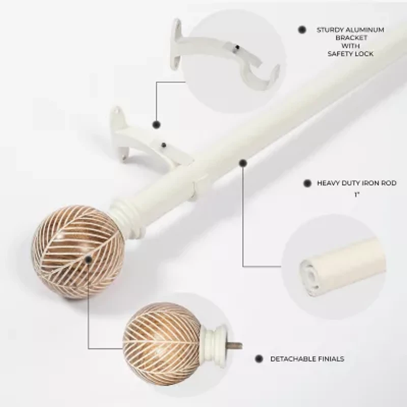 Deco Window Morroccan Ball 1 IN Adjustable Curtain Rod