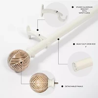 Deco Window Morroccan Ball 1 IN Adjustable Curtain Rod