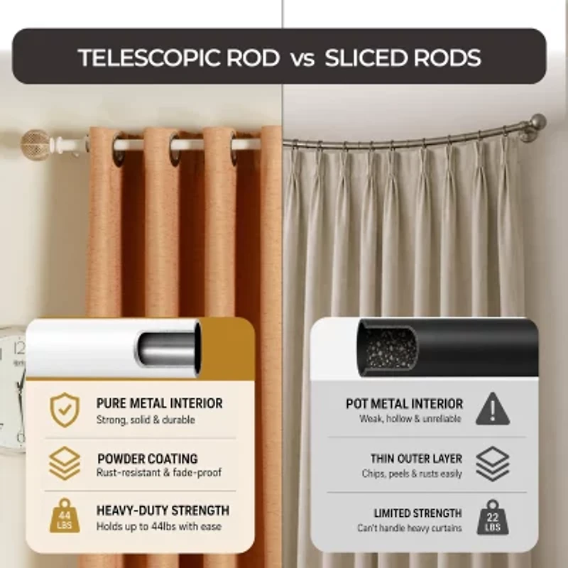 Deco Window Morroccan Ball 1 IN Adjustable Curtain Rod