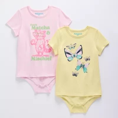 Thereabouts Little & Big Kid Girls Crew Neck Short Sleeve Adaptive 2-pc. Bodysuit
